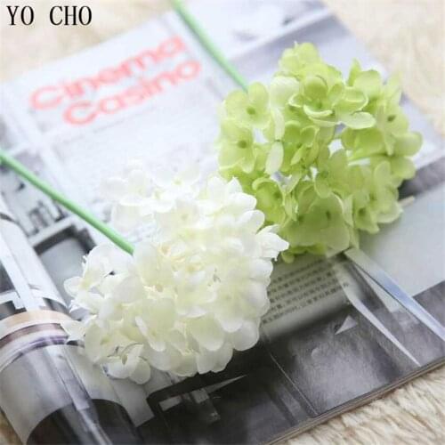 1pc Artificial Flowers Silk Hydrangea Branch Big Head Wedding Flower Hydrangea for Home Party Desk Vase Indoor Decor Fake Flower