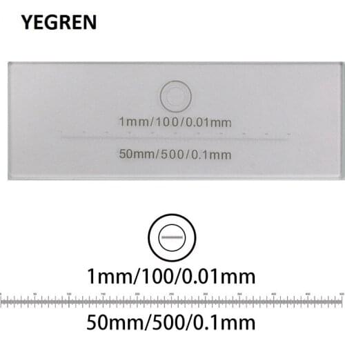 100 x 0.01 mm 500 x 0.1 mm Calibration Slide Linear Scale Ruler Horizontal Ruler Stage Micrometer for Microscope