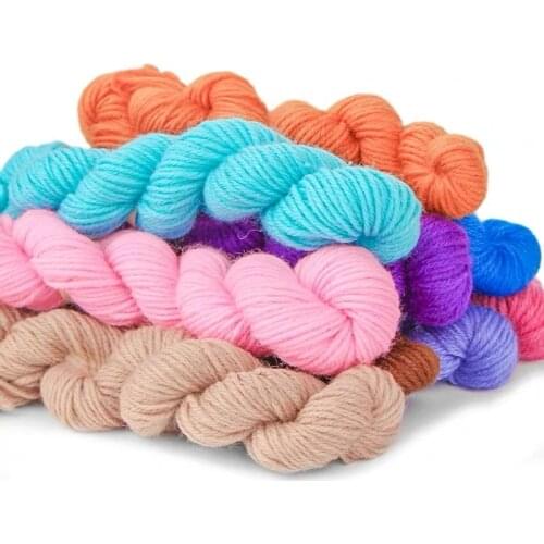 125g Acrylic yarn hand knitting thick thread slipper cushion baby doll acrylic yarn 6-8mm Crochet Woven Striped Cloth Fancy Yarn