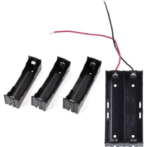 3 Pcs Open Frame 3.7V 18650 Battery Holder Cell Box Black & 1X Plastic 2 X 3.7 V 18650 Battery Holder Case Black