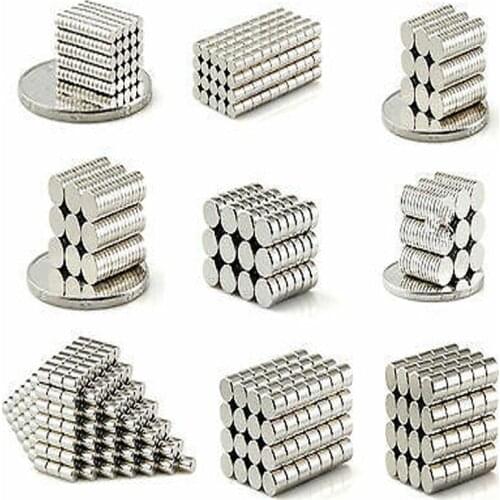 50 Pcs Round Disc Magnet Super Strong Small Round Rare Earth Ndfeb Neodymium Magnet Disc 2x1MM 2MM 3MM 4MM