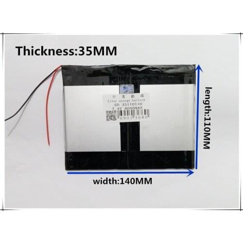 The tablet battery 7.4V 6.6 Ah 8000mah large-capacity ultra-thin MID tablet battery (thick) 3.5 * (wide) 140 * 110 mm (long)