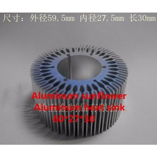 Fast Free Ship 2pcs/lot Aluminum Sunflower Aluminum Heat sink 60*27*30mm Dense Tooth Radiator Round Radiator Aluminum Fittings