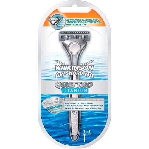 Wilkinson Sword Quattro Titanium 1up Shaver + Spare Blade 2pcs Cheap And Quality