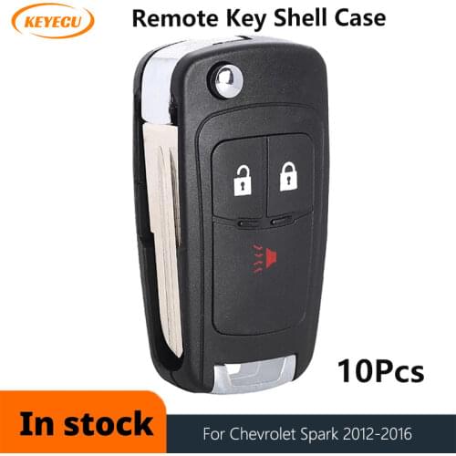 KEYECU 10pcs/lot for Chevrolet Spark 2012 2013 2014 2015 2016 Remote Key Shell Case Fob A2GM3AFUS03, GM: 95989830