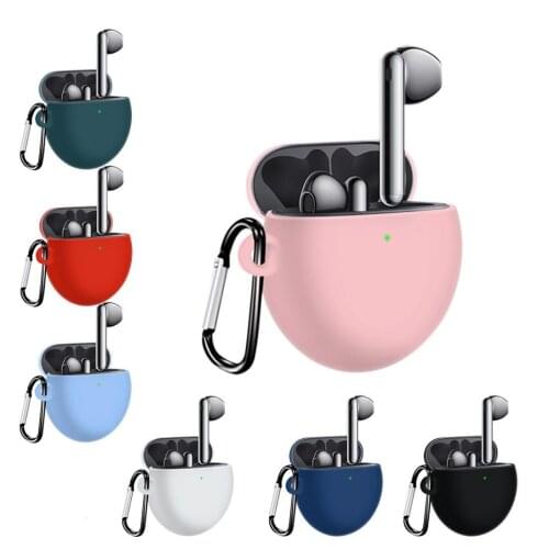 Earphone Case With Hook For Huawei Freebuds 4 Silicone Cover Protector Shell For Freebuds 4 Wireless Bluetooth Headphone Case