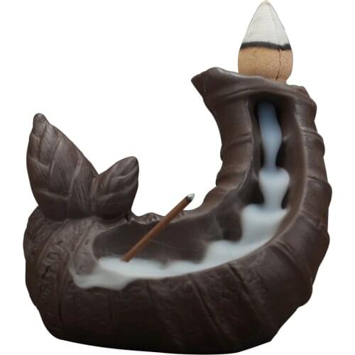 Ceramic Porcelain Backflow Incense Burner Stick Cones Incense Holder Buddhist Censer Home Hotel Office Fragrance Air Fresher