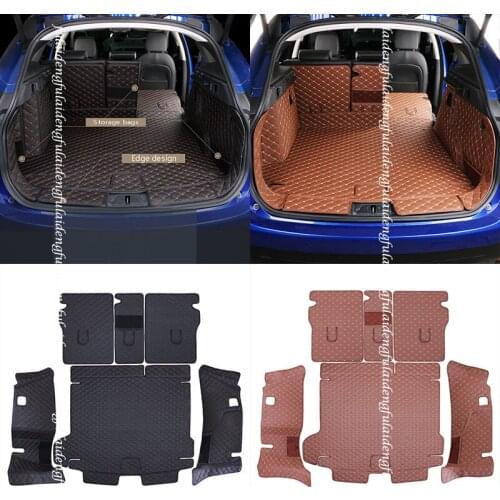 For Jaguar F-PACE 2016-2020 leather Car pad Cargo Mat Rear Trunk Tray Liner Carpet Floor Protector kit Car Accessories