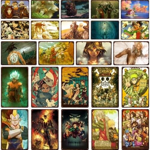 Lankshear Retro Tin Sign The Japanese Anime Shabby Metal Sign Vintage Art Metal Painting Plate Man Cave Bar Room Pub Club Decor