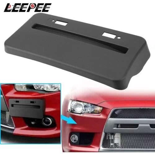 LEEPEE For Mitsubishi Lancer GTS EVO X 2008-2018 Car Accessories Auto Front Bumper Install License Plate Frame Relocator Base