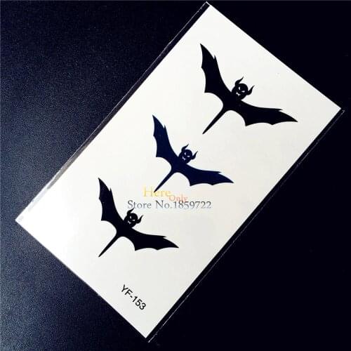 Cute Bat Logo Desings Waterproof Transfer Tattoo Supplies Women Body Art Arm Tattoo Makeup Tips HYF-153 Kids Tatoo Xmas Gifts