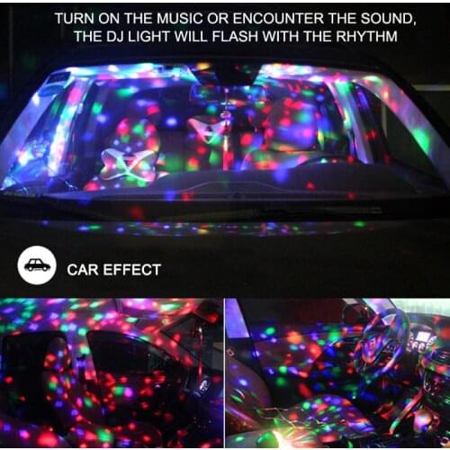 Mini Stage Light 3W USB Powered Sound Actived Multicolor Disco Ball Christmas Lights For Birthday Party Sound Party Lights Hot