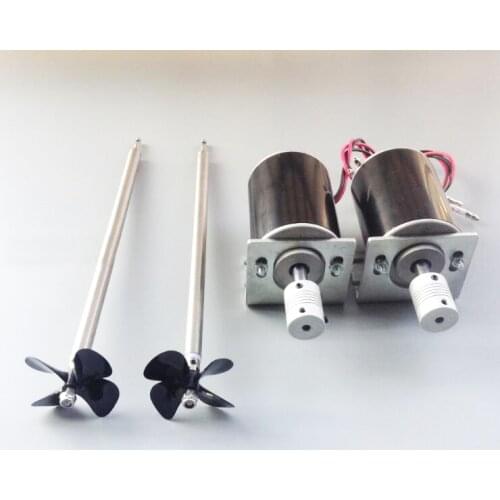 RC Feeding Boat Motor With 4mm Drive Shaft 4 Blades Propeller Set 12V Permanent Magnet DC Motor Parts For Bait/Fishing Boat