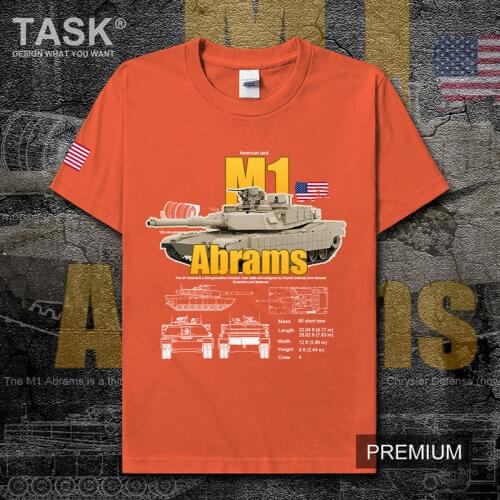 American M1 Abrams main battle tank army fan mens t shirt casual streetwear clothing jerseys shirts tops white clothes summer