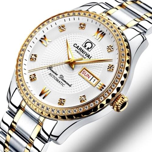 Carnival Watch Men Automatic Mechanical Brand Luxury Men Watches Luminous Sapphire reloj hombre Waterproof Men Watch C-8629-7