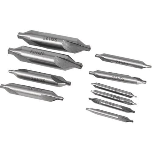 10Pcs/Lot Combined Countersink Bits 60 Degree Center Drill Set Hss Metal Drilling Power Tools Lathe Milling Cutter Tool