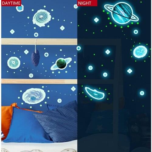 PVC Fluorescent Wall Ceiling Sticker Glow In The Dark Stickers 3D Wall Bedroom Kids’ Birthday Party Decoration