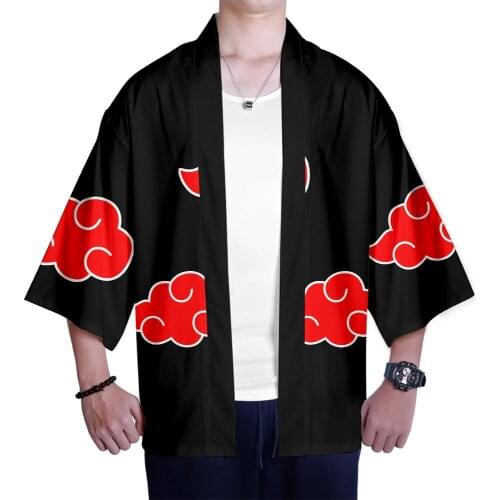 New Anime ninja Cosplay kimono 3D robe with seven-minute sleeve cardigan sun-draping Japanese style vintage cape