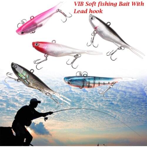 2021 New 1 Piece Silicone VIB JIG Hook Whopper Soft 9.5 Cm/21 G Bait Fishing Bait 3D Eye Artificial Bait With Tweeter Hook