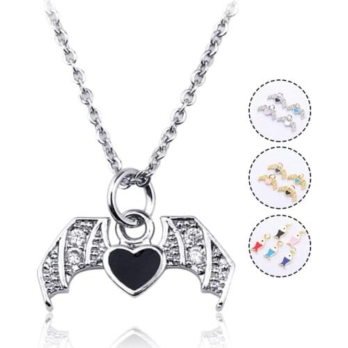 Simple wings sandwich necklace pendant female electroplated copper small fish pendant accessories handmade DIY accessories