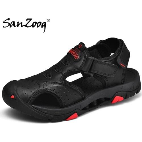 Мужские кожаные сандали Sanzoog China At AliExpress