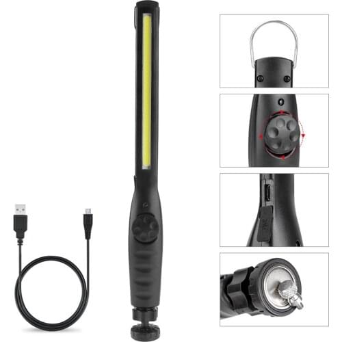 LED Work Light Rechargeable COB Worklight Car Repair Lamp Camping Flashlight