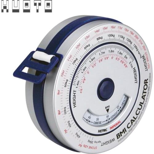 High quality 0-150cm Aluminum BMI measure tape BMI body tape BMI calculator body mass tape