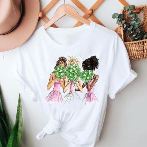 Women Summer Tshirts Cartoon Fashion Short Sleeve Sister Friends 90s Clothes Graphic T Top Lady Print Female Tee T-Shirt