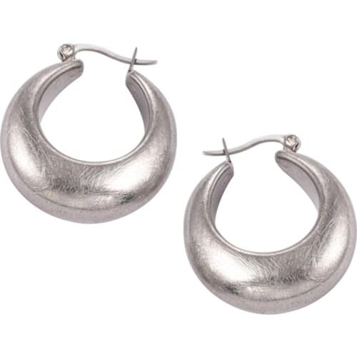 OUFEI Women Sliver Color Earrings Jewelry Stainless Stee For Women Hoops Earrings African Fashion Circle Hoop Earrings Unique