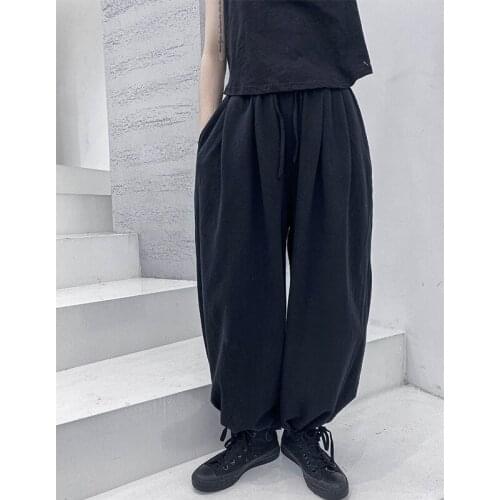 Ladies spring and autumn new hip hop street fashion fashion pleated foot casual loose sweatpants