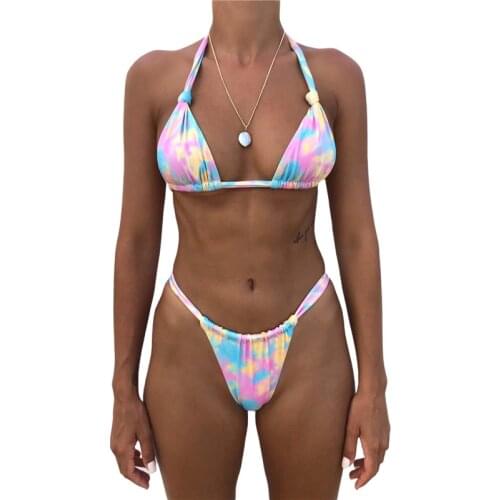Womens Bikini Set Sexy Bra and Panty Swimsuit Two-piece Suit for Swimming Vacation Beach Honeymoon Non-irritating Blue Outfits