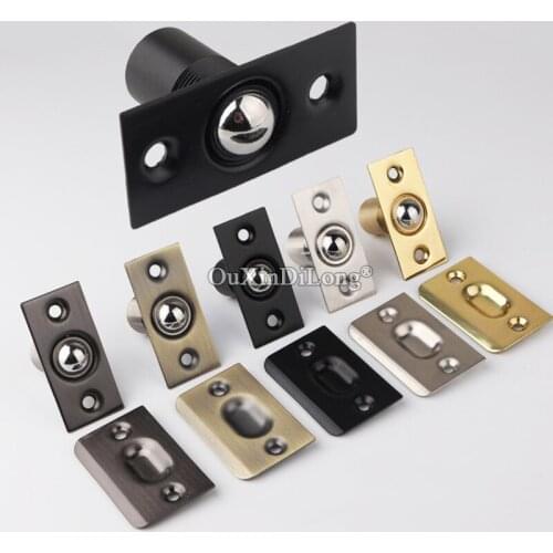High Quality 2PCS Brass Strike Plate Closet Door Ball Catch Suck Touch Beads Latch Catches, 5 Colors for Choose