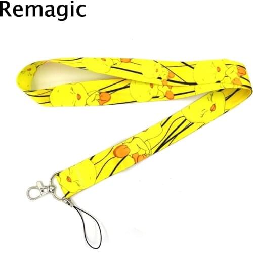 20pcs Cartoon Duck Yellow Lanyard for Keys Phone Cool Neck Strap Lanyard for Camera Whistle ID Badge Cute webbings ribbons Gifts