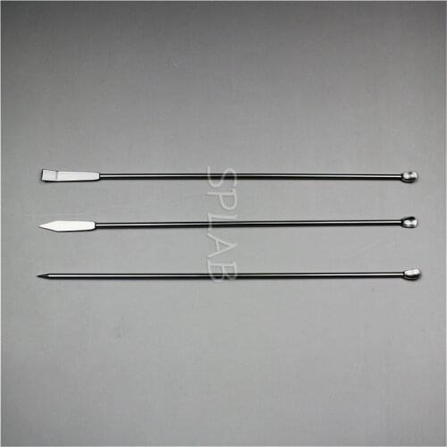 3pcs/set Experimental micro medicine spoon stainless steel medicine spoon 22cm double head small spoon a scoop a spatula scraper