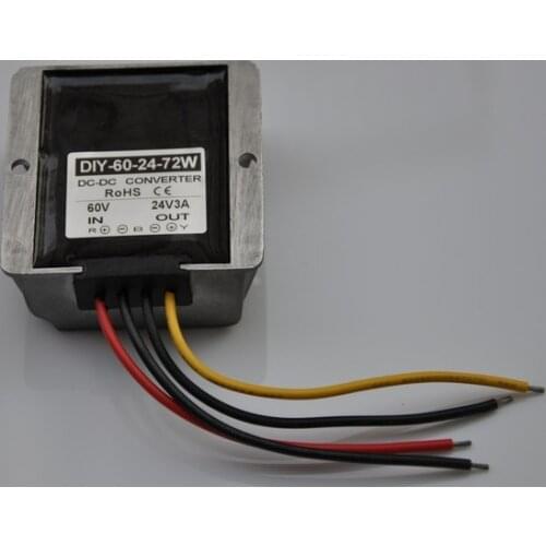 60V(40V-72V) Step Down 24V 3A 72W DC-DC Converter Module DC Buck Converter Voltage Power Converter Adapter Regulator Waterproof
