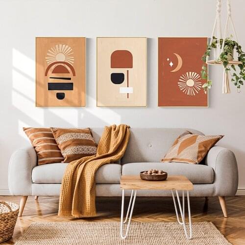 Abstract Print Nordic Poster Boho Wall Art Canvas Painting Simple Warm Home Wall Decoration For Background Livingroom Bedroom