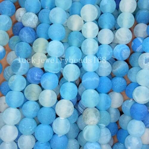 Free shipping Fashion Jewelry 6mm Beautiful Frost Blue Dragon Veins Carnelian Ball Loose Beads FG6822