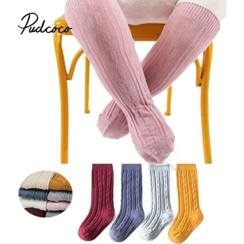 Kids Knitting Stockings Spring Summer Stockings Unisex Sports Sleep Home Over-Knee Leggings Solid Color Wear 0-5T