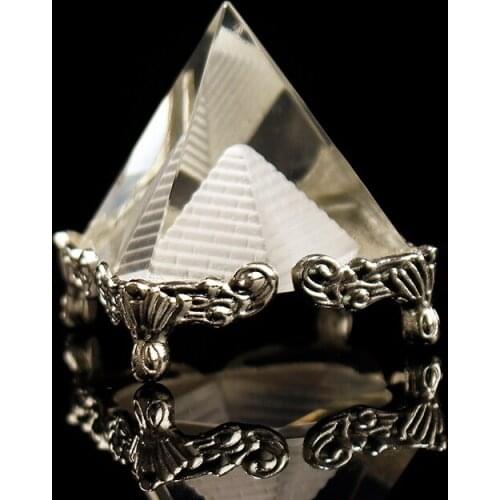Energy Healing Small Feng Shui Egypt Egyptian Crystal Clear Pyramid Ornament Home Decor Living Room Decoration