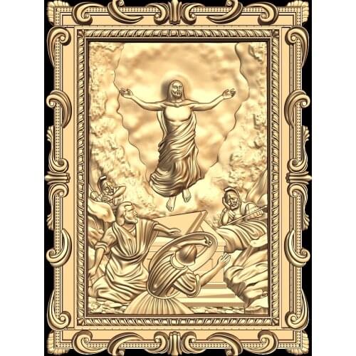 3D Model File Jesus STL Model for CNC Router 3D Printer Artcam Aspire Bas Relief Religion Frame Painting