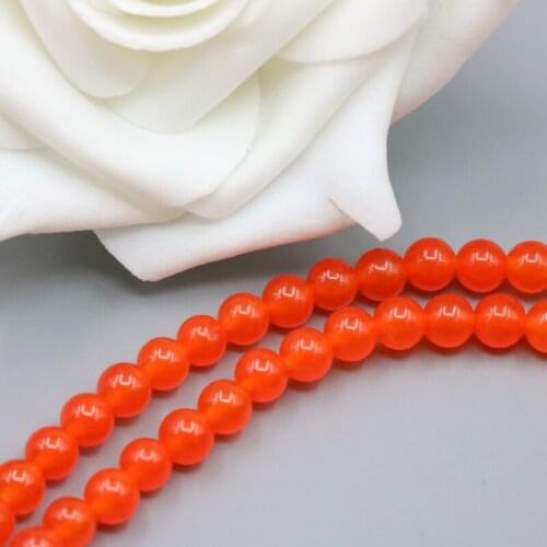 Orange Chalcedony Stone 6mm Loose Beads Round DIY parts Accessories suitable women make jewelry design bracelet necklace 15