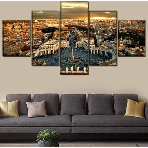 Modern Wall Art 5 Pieces Italy Rome Vatican Paintings Canvas Prints Modular Poster Pictures For Living Room Home Decor