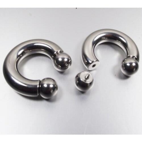Big Size Stainless Steel Horseshoe Spring ring Barbell BCR Nose Ring Lip Eyebrow Body Piercing Jewelry CBR Tragus Helix Earring