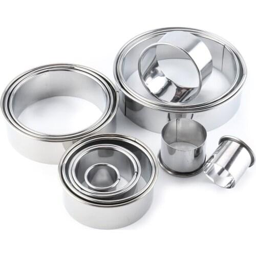 14pcs/Set Stainless Steel Round Cookie Biscuit Cutters Circle Pastry Cutters Metal Baking Circle Ring Molds for Fondant Cake DIY