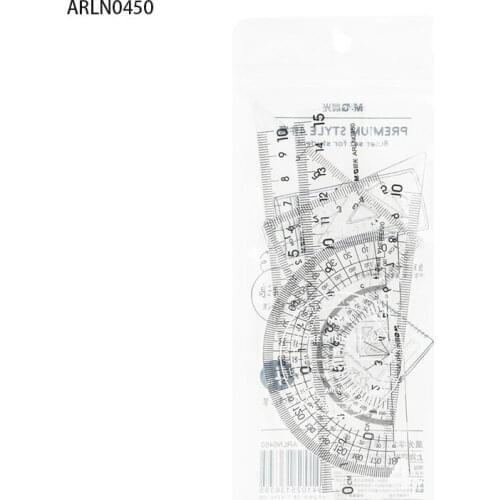 M&g ARLN0450 4-Piece Set Ruler Set Measuring Stationery Set For Students Transparent Ruler Used For Drawing Measuring Painting