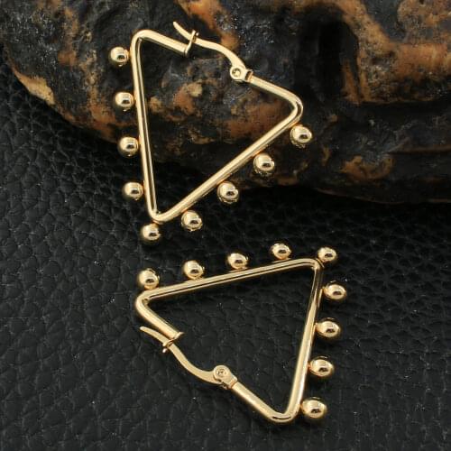 Gold Color Fashion Irregular Stainless Steel Jewelry Simple Earrings Personality Joyas De Acero Inoxidable Para Mujer EGKZBREP