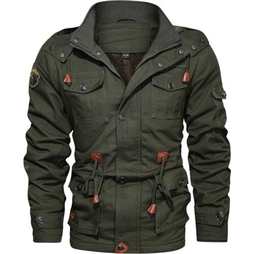 2021 mens winter warm cargo jackets and coats long parkas fleece lined thick tactical outerwear with hood military bomber tops