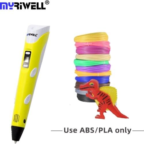 Myriwell 3D Printing Pen LED screen DIY 3D Drawing Pen New creative best gift pens for kids support 1.75mm ABS/PLA filament