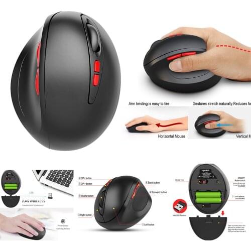 2.4G Wireless Mouse Ergonomic Vertical Mouse Gamer 2400DPI USB Optical PC Mause Computer Gaming Mouse For PC Laptop Games