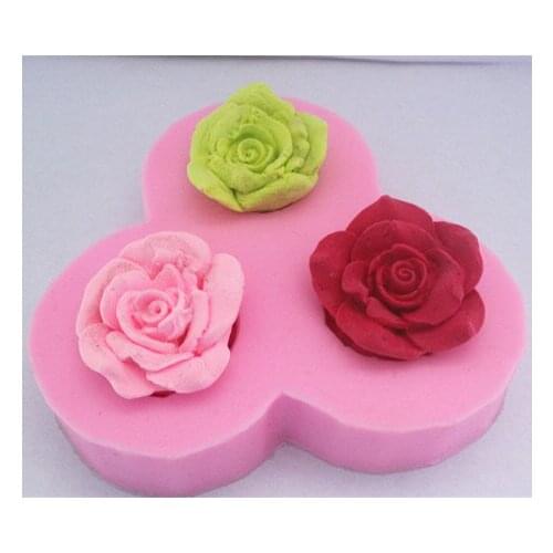 New Three flowers fondant cake molds soap chocolate mould for the kitchen baking